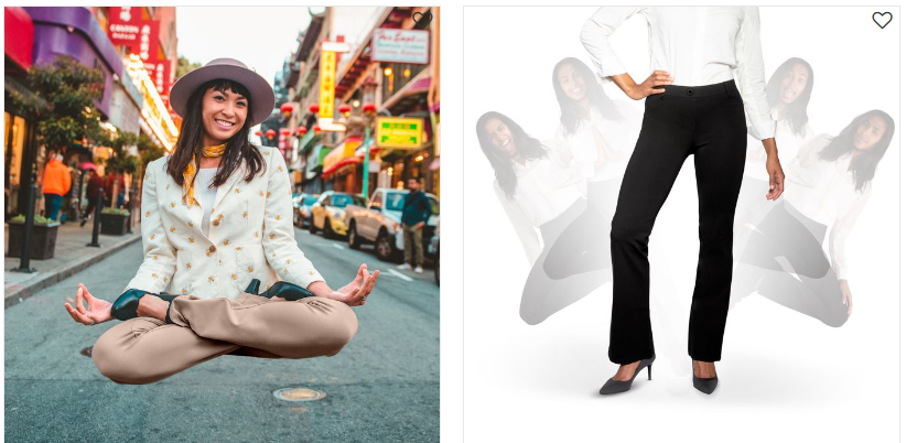 BETABRAND Dress Pant Yoga Pants, Navy Bootcut.