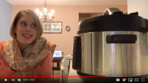 Jenny Smith looking at and cooking in her new Crock-Pot Express